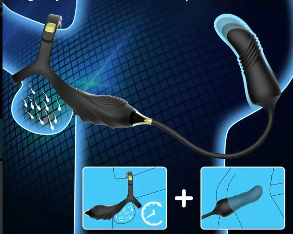 Vòng đeo dương vật kết hợp dụng cụ anal plug rung thụt massage hậu môn Lord of the Rings III